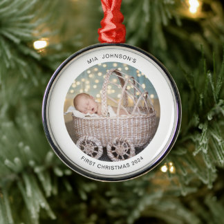 Ornamento De Metal Bebês Primeira Ornação de Natal