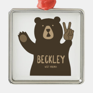 Ornamento De Metal Beckley West Virginia Urso da Paz