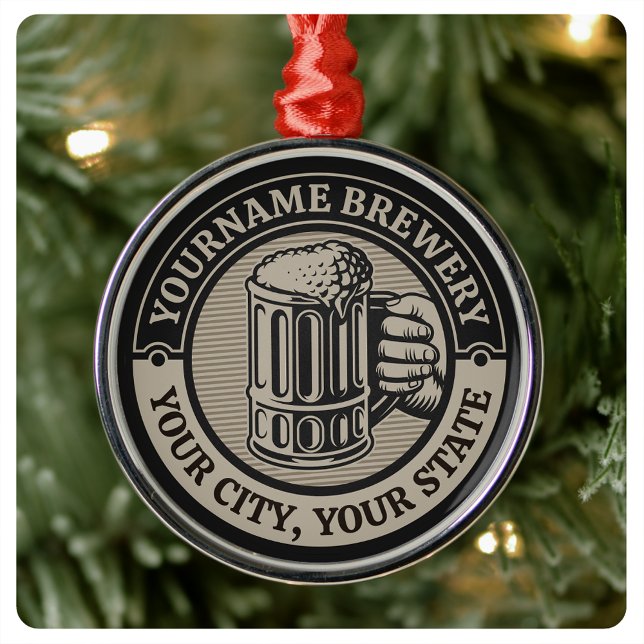 Ornamento De Metal Beer Breeke Personalizado Brewery Big Mug (Criador carregado)
