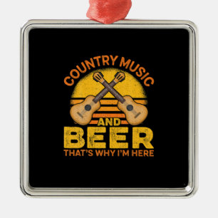 Ornamento De Metal Beer Drinker Country Music E Beer Birthday