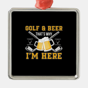 Ornamento De Metal Beer Drinker Golf E Beer Aniversário
