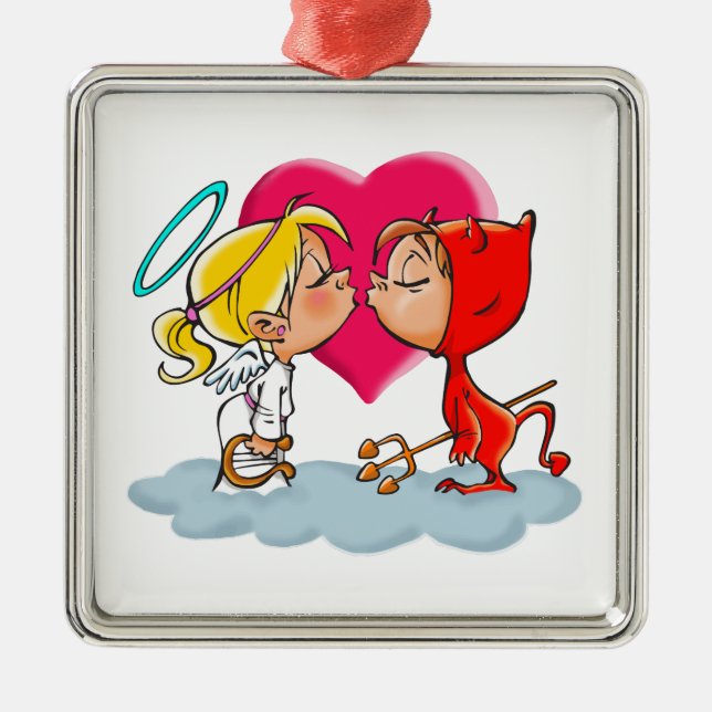 ORNAMENTO DE METAL BEIJO E DIABO (Frente)