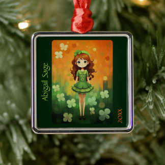 Ornamento De Metal Bela dança Irlandesa de Natal