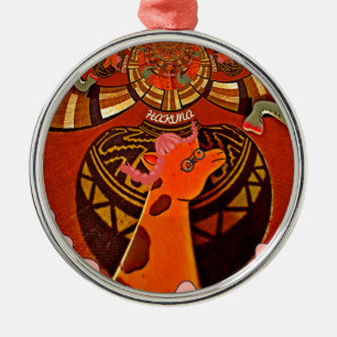 Ornamento De Metal Bela e incrível Girafa ama animais safari