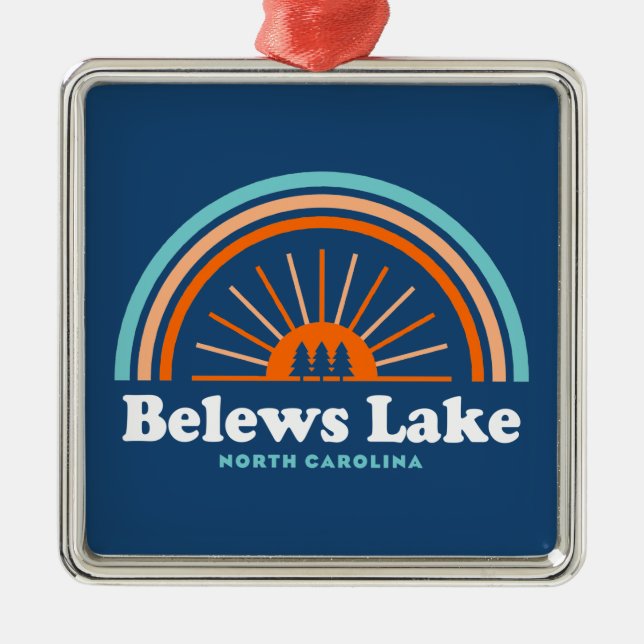 Ornamento De Metal Belews Lake Carolina do Norte Rainbow (Frente)