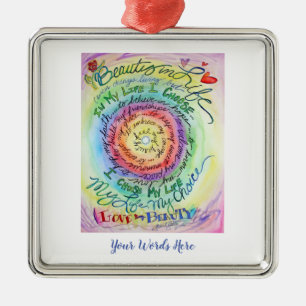 Ornamento De Metal Beleza na vida Cancer Poem Ornaments