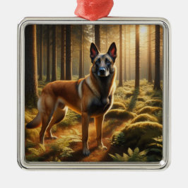 Ornamento De Metal Belgian Malinois