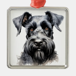 ORNAMENTO DE METAL BELÍSSIMO CÃO KERRY BLUE TERRIER PRETO