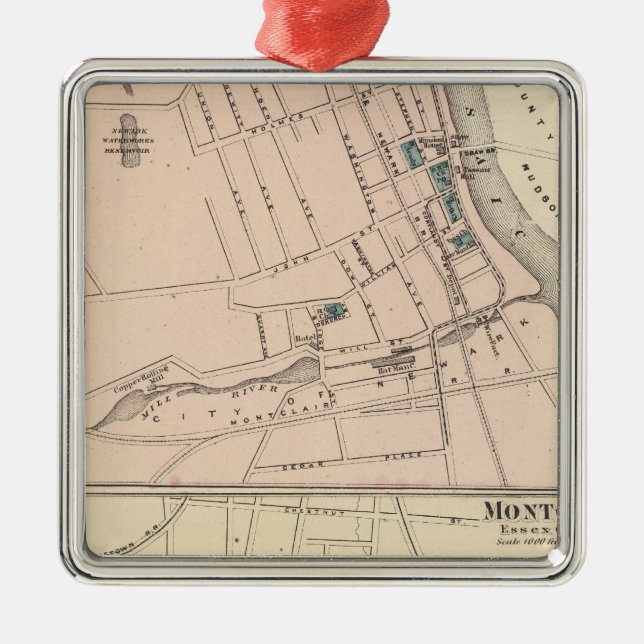 Ornamento De Metal Belleville, Montclair, NJ (Frente)