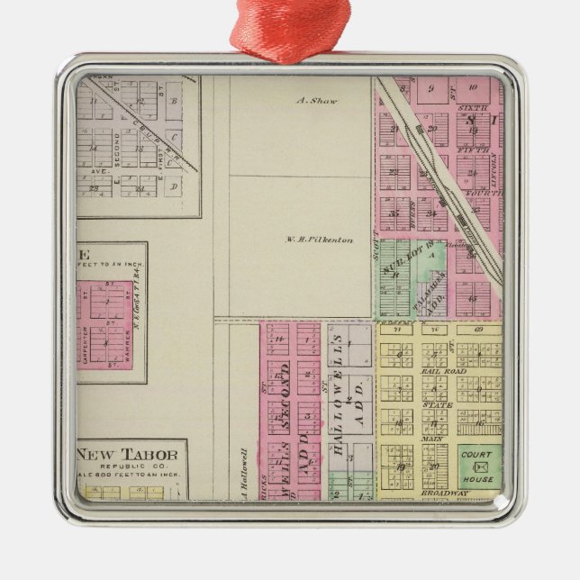 Ornamento De Metal Belleville, Talmage, Harbine, Elgo, Kansas (Frente)