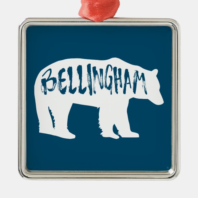 Ornamento De Metal Bellingham Washington Bear (Frente)