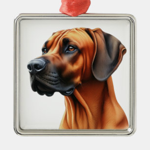ORNAMENTO DE METAL BELO CÃO RIDGEBACK RHODESIANO