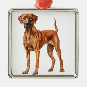 ORNAMENTO DE METAL BELO CÃO RIDGEBACK RHODESIANO