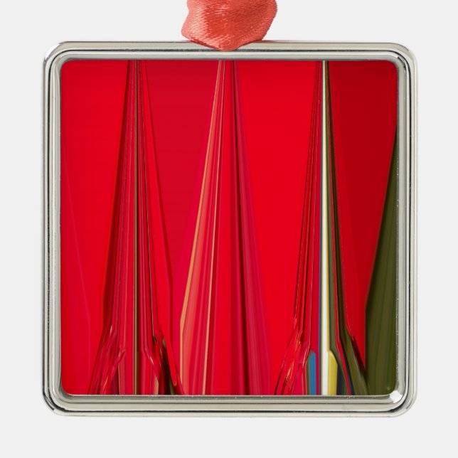 Ornamento De Metal Belo Design vermelho (Frente)