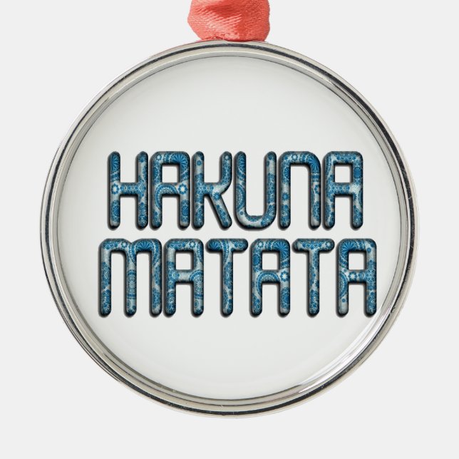 Ornamento De Metal Belo e espantoso texto suaíli design (Frente)