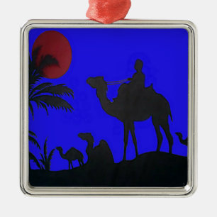 Ornamento De Metal Belo Impressão de Arte Sunset Camel Safari