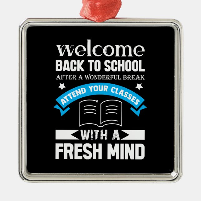 Ornamento De Metal Bem-Vindo À Escola (Frente)