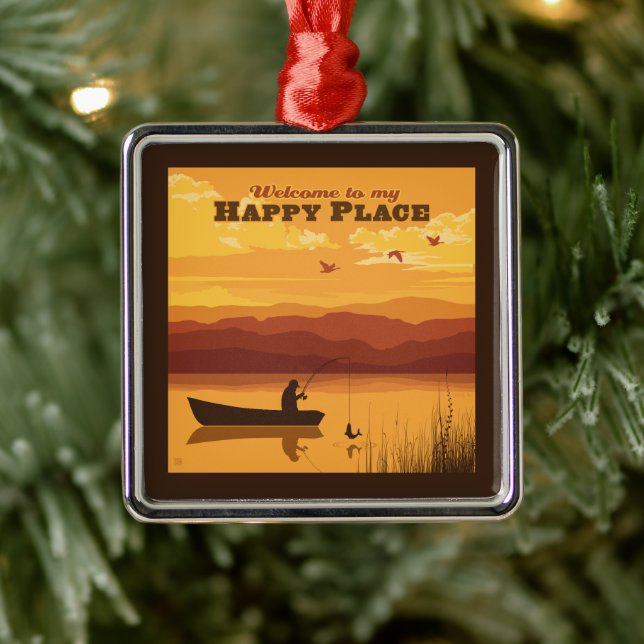 Ornamento De Metal Bem-Vindo Ao Meu Lugar Feliz (Árvore)