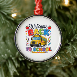 Ornamento De Metal Bem-vindo de Volta ao Motorista de Ônibus Escolar 