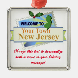 Ornamento De Metal Bem-vindo personalizado a Nova Jersey