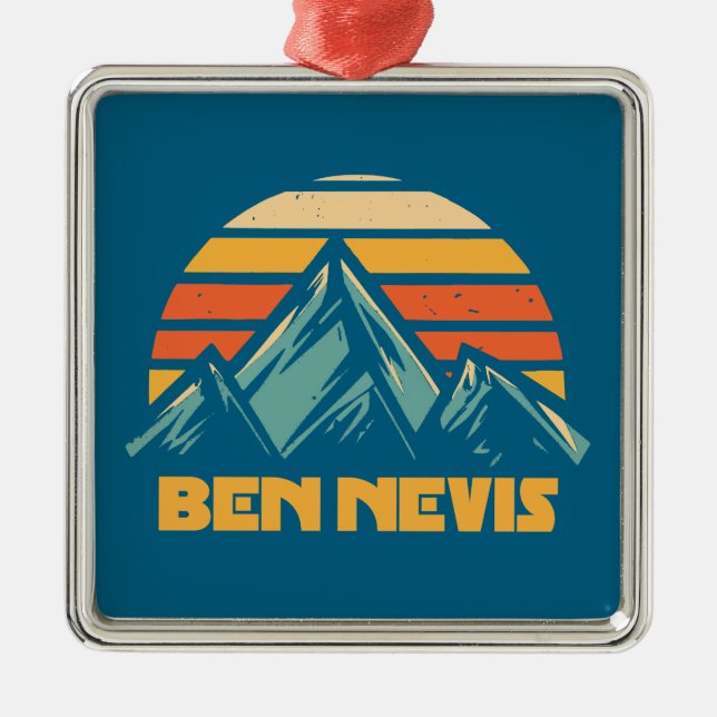 Ornamento De Metal Ben Nevis Retro Turquesa (Frente)