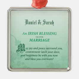 Ornamento De Metal Bênção de Felicitações de Casamento Irlandês