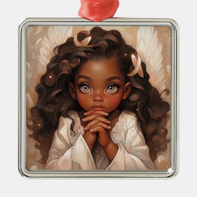 Ornamento De Metal Bênçãos de Anjo Negro Eteal Guardian (Frente)