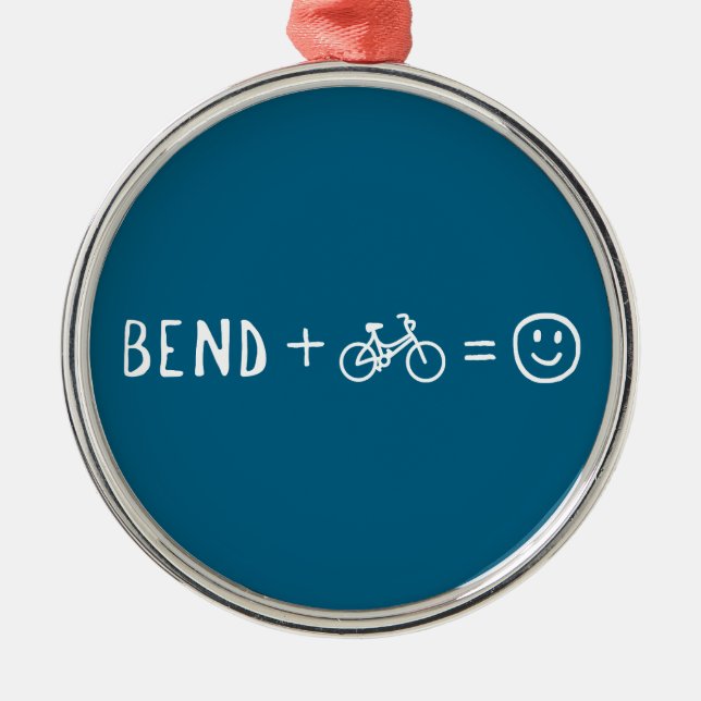 Ornamento De Metal Bend Oregon Plus Bikes Makes You Happy (Frente)