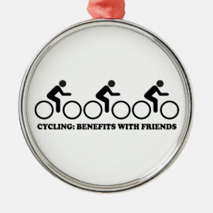 Ornamento De Metal Benefícios do Ciclismo com Amigos
