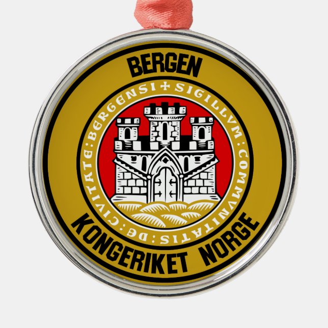 Ornamento De Metal Bergen Round Emblem (Frente)