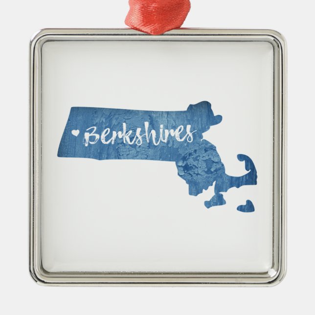 Ornamento De Metal Berkshires Massachusetts Wood Grain (Frente)