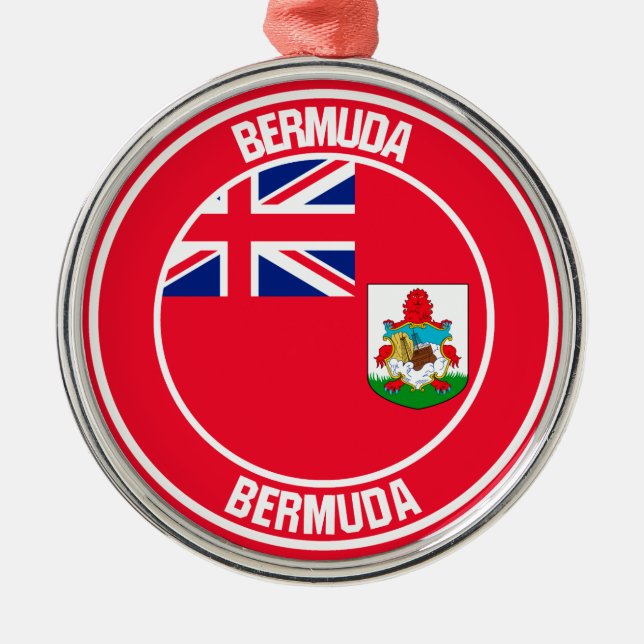 Ornamento De Metal Bermuda Round Emblem (Frente)