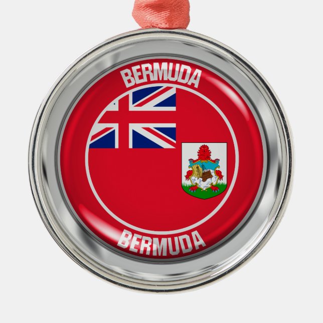 Ornamento De Metal Bermuda Round Emblem (Frente)