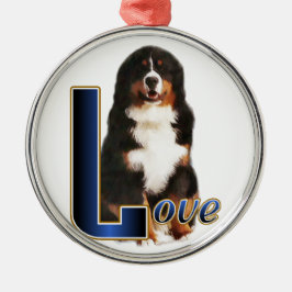 Ornamento De Metal Bernese Mountain Dog Love