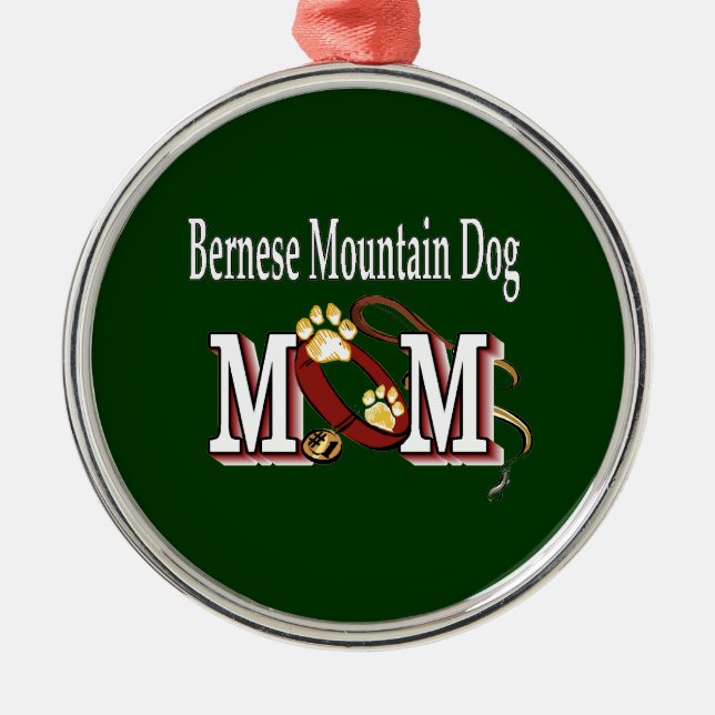 Ornamento De Metal Bernese Mountain Dog MOM (Frente)