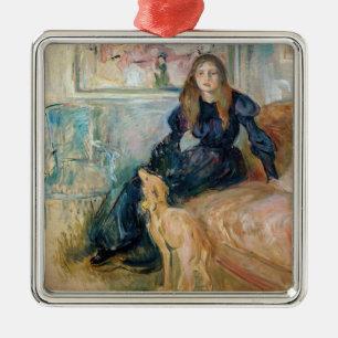 Ornamento De Metal Berthe Morisot - Julie e seu galgo Laerte