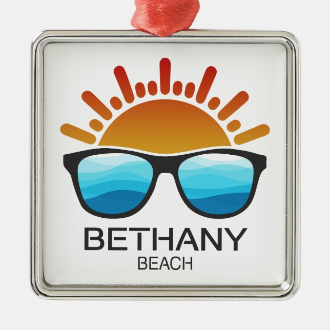 Ornamento De Metal Bethany Beach Delaware Sunvidles (Frente)