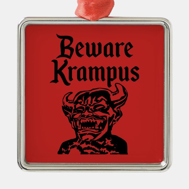 ORNAMENTO DE METAL BEWARE KRAMPUS (Frente)