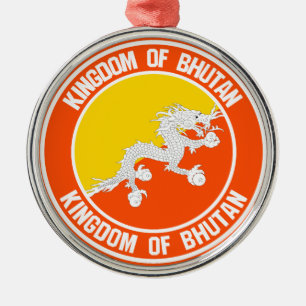 Ornamento De Metal Bhutan Round Emblem