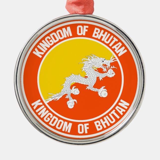 Ornamento De Metal Bhutan Round Emblem (Frente)