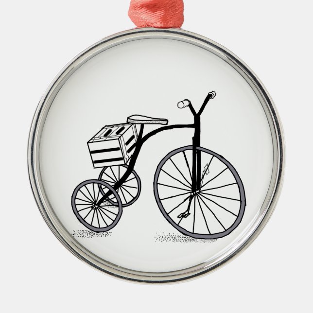 Ornamento De Metal Bicicleta com 3 rodas (Frente)