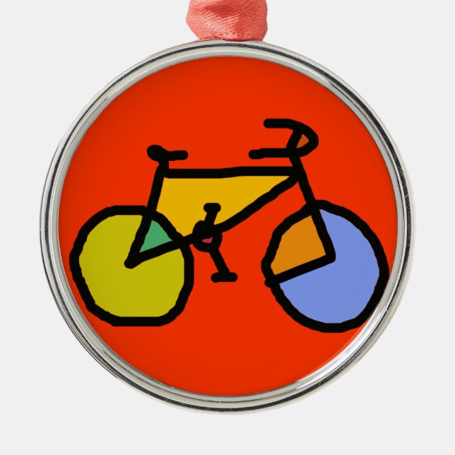 Ornamento De Metal bicicleta de cor (Frente)