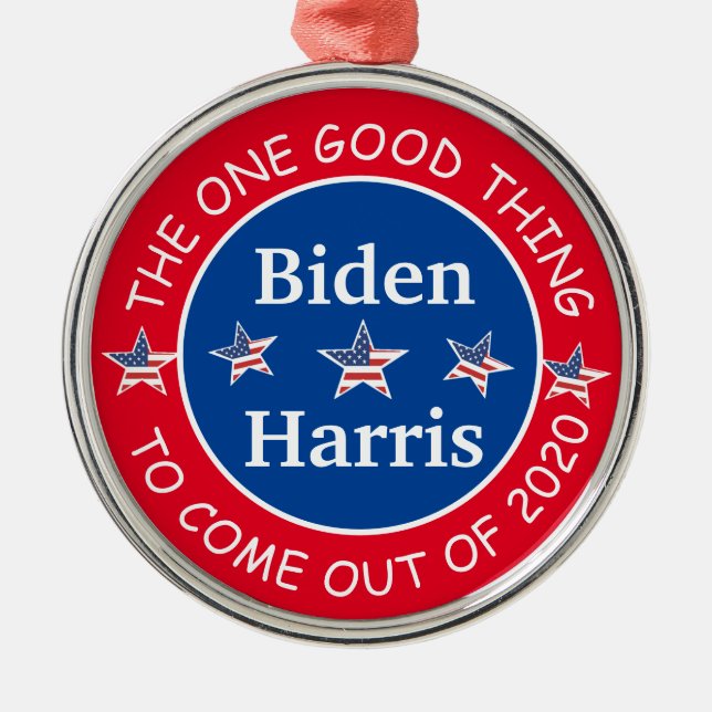 Ornamento De Metal Biden e Harris 2020 Christmas Keepsaoket (Frente)