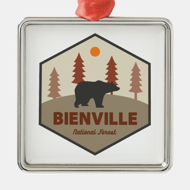 Ornamento De Metal Bienville National Forest Bear (Frente)