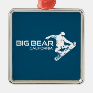 Ornamento De Metal Big Bear Mountain Resort California Snowboarder