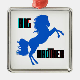 Ornamento De Metal Big Brother Horse Rearing