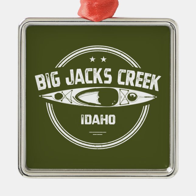 Ornamento De Metal Big Jacks Creek Wild E Rio Cênico Idaho Kayaki (Frente)