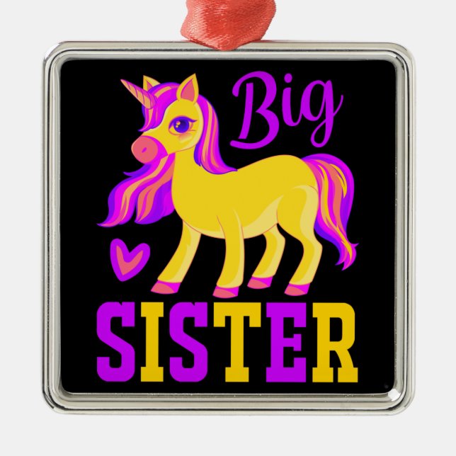 Ornamento De Metal Big Sister Magical Unicorn (Frente)