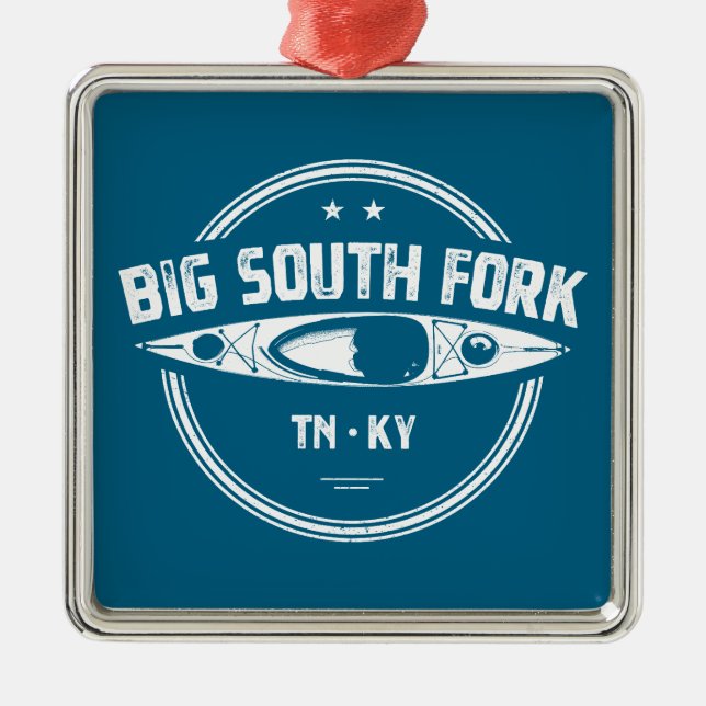 Ornamento De Metal Big South Fork National River Caiaque (Frente)