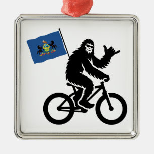 Ornamento De Metal Bigfoot Cycling Bandeira da Pensilvânia